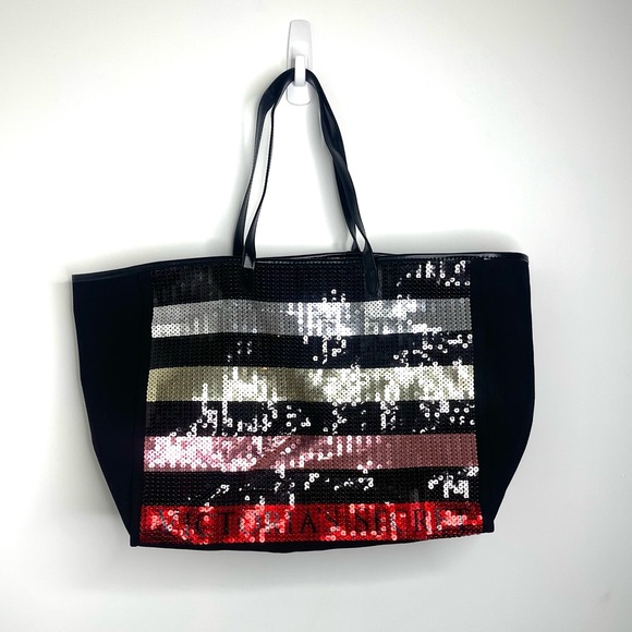 Victoria's Secret Handbags - Victoria's Secret Black Friday limited edition sequin stripe tote bag
